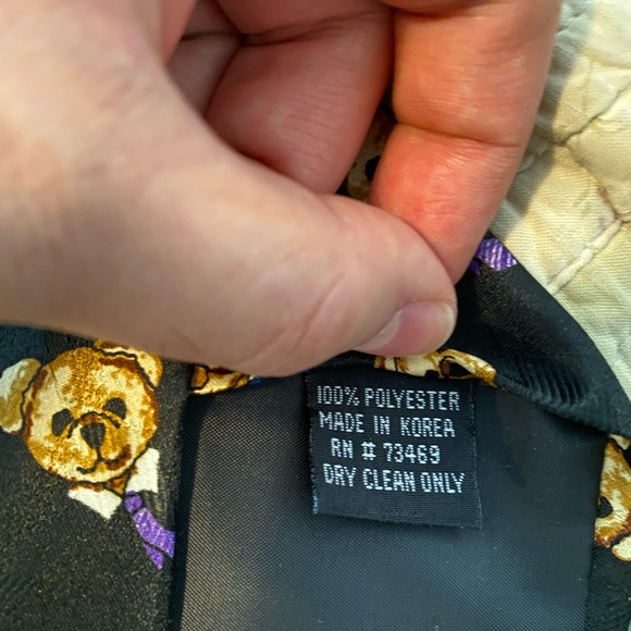 Men’s New Teddy Bear Polyester Tie - Picture 3 of 3